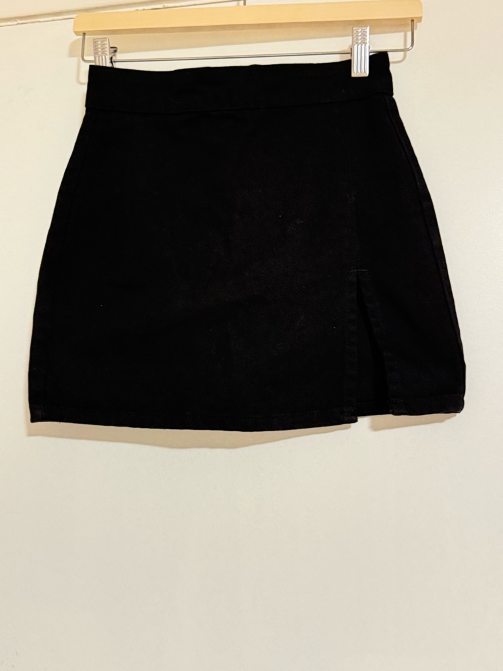 Lioness Black Mini Skirt with Front Slit